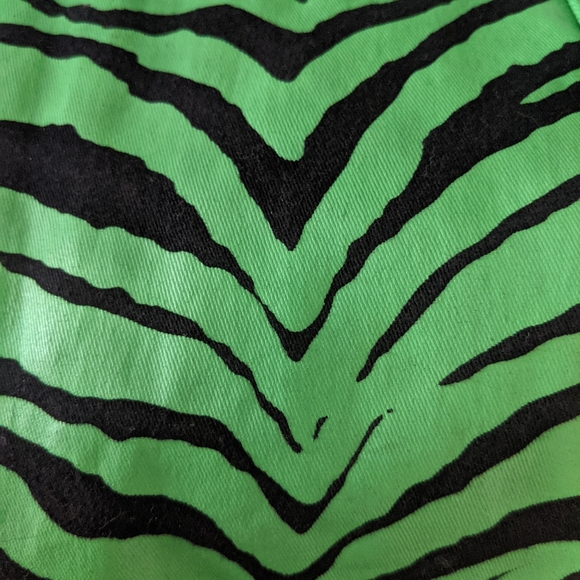 Tripp NYC Neon Green Zebra Print Pants - Picture 7 of 9